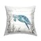 Turquoise Turtle on Rustic Decorative Printed Throw Pillow Design by Carol Robinson, 18 x 7 x 18
